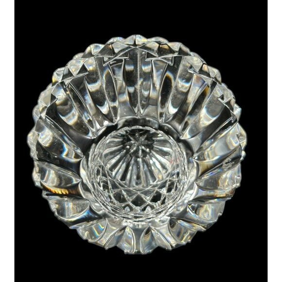 Vintage Pair Waterford Lismore Round Cut Crystal Candle Holders Signed - Picture 3 of 9